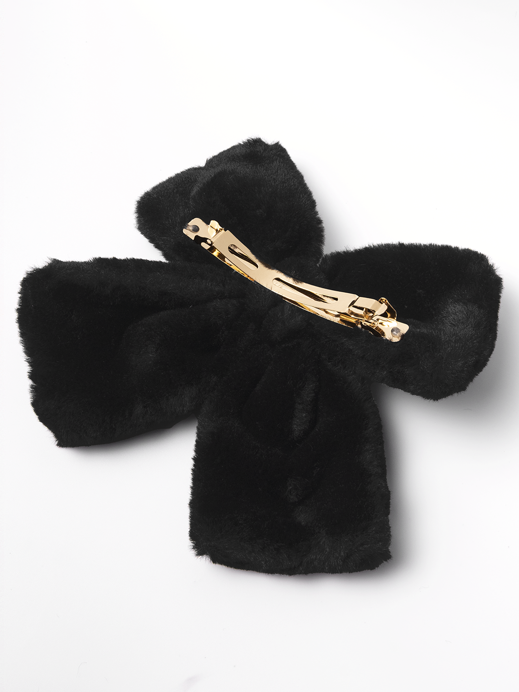 Faux Fur Bow- Black